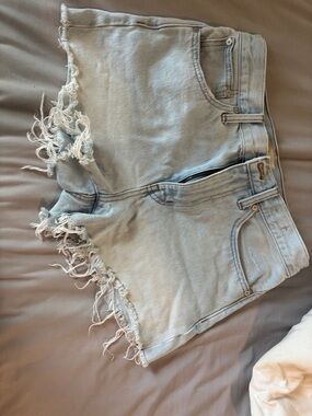Madewell Distressed Light Blue Denim Cutoff Shorts